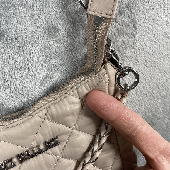 MZ WALLACE Crosby Go Quilted Crossbody Bag In Mushroom Silver Removable Straps - Picture 5 of 16